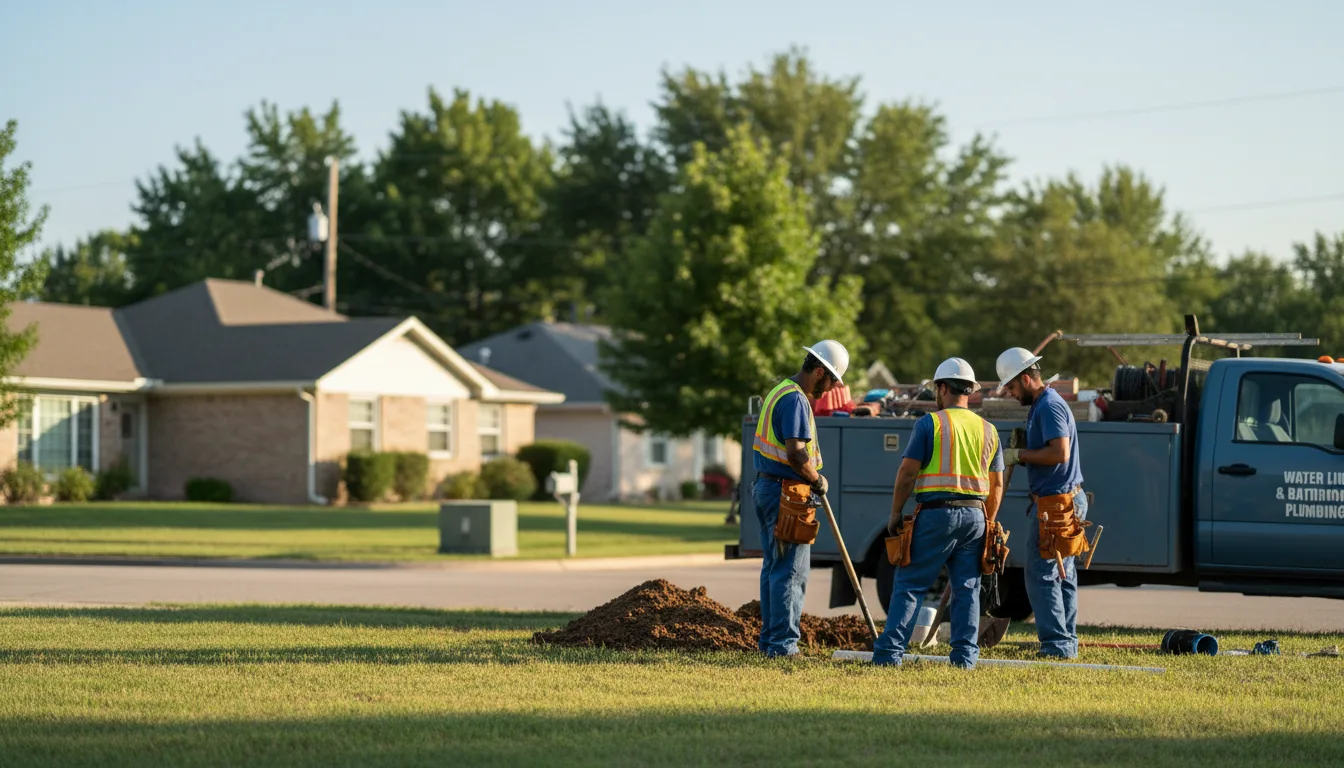 Residential water line and bathroom plumbing service in Farmersburg, IA